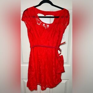 No Boundaries Lace Mini Heart Back Cutout Valentine’s Day Red Dress Size‎ 11-13